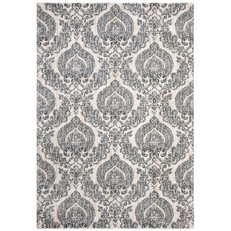 Safavieh 5 ft. 3 in. x 7 ft. 7 in. Isabella Rectangle Power Loomed RugGrey & Ivory ISA952F-5